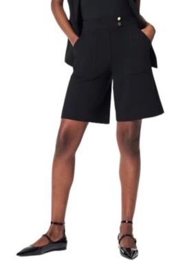 SPANX Ponte Button Tab Shorts Classic Black Size Small